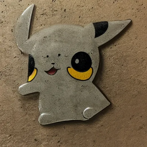 Prompt: a concrete pikachu