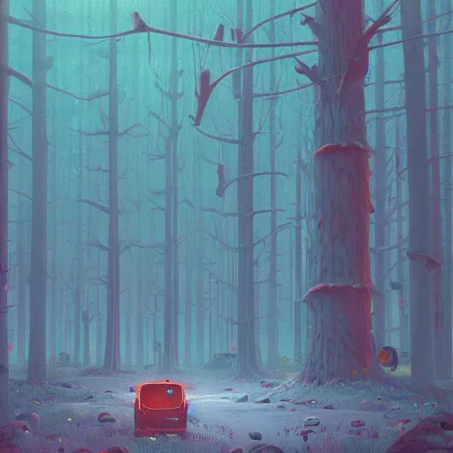 Prompt: A magical forest by Simon Stålenhag