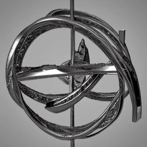 Prompt: 3 d model, concept, armillary rings