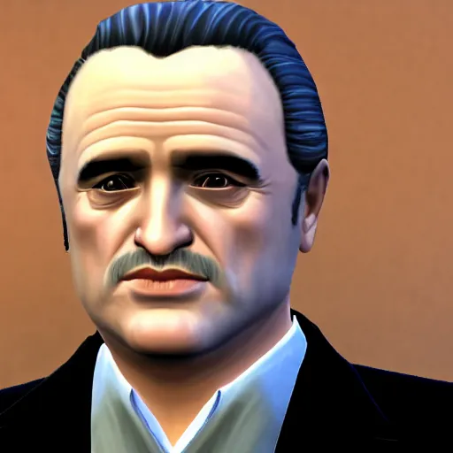 Image similar to Vito Corleone in the Sims 4