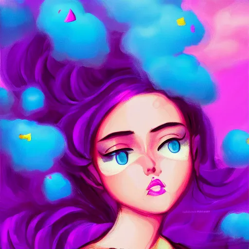 Prompt: the cotton candy kiss of transcendental bliss, 🍭🍬 in the style of pascal blanche from artstation, digital art