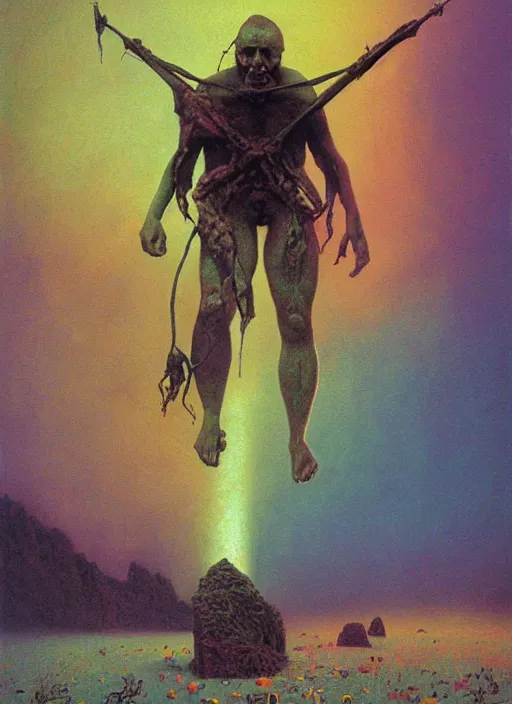 Image similar to alex jones by zdzislaw beksinski and lisa frank