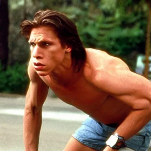 Image similar to Live Action Still of Jerma in Fast Times at Ridgemont High, real life, hyperrealistic, ultra realistic, realistic, highly detailed, epic, HD quality, 8k resolution, body and headshot, film still