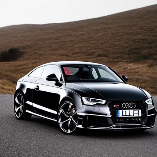 Prompt: woman driving black audi rs