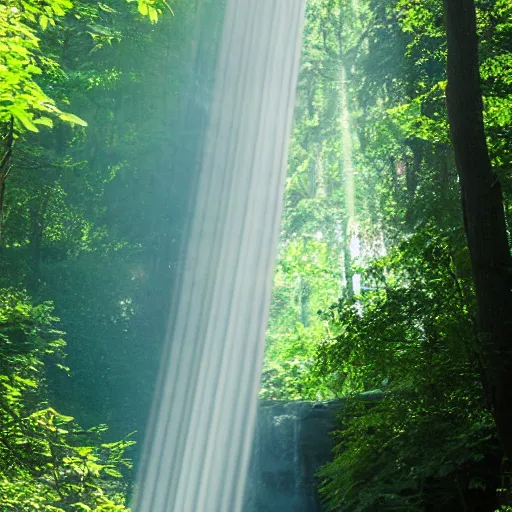 Prompt: a forest with waterfalls, atmospheric lighting, anamorphic lens flare, hazy with smoke, cinematic composition, cinema products cine - pro 2 4 - 4 8 0 mm, cooke varotal 2 0 - 1 0 0 mm