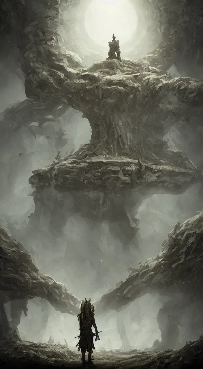 Image similar to Guarding the ancient knowledge, eerie, concept art, cinematic