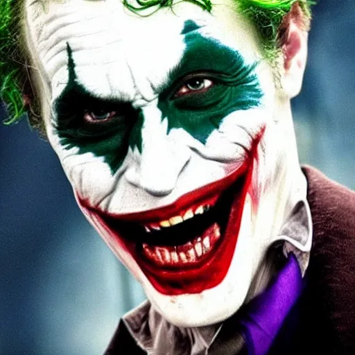 Prompt: A person that looks like the joker but really is batman