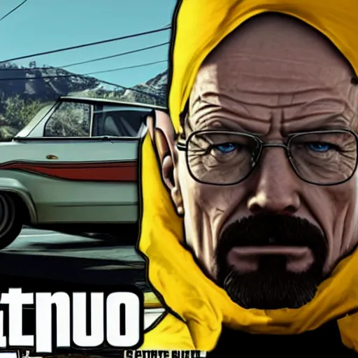 Image similar to walter white in gta 5 game poster