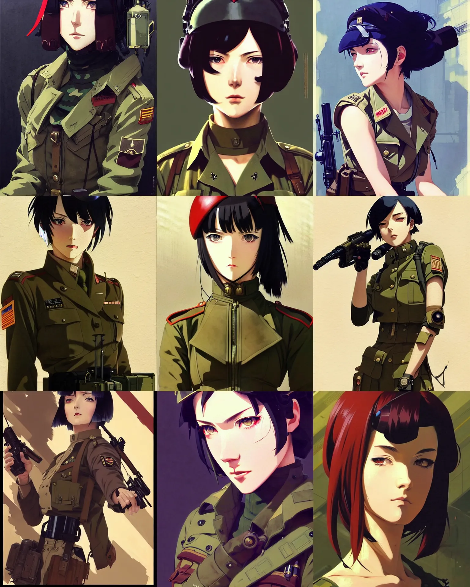 Prompt: A beautiful dieselpunk woman in military fatigues || VERY VERY ANIME!!!, fine-face, realistic shaded Perfect face, fine details. Anime. realistic shaded lighting poster by Ilya Kuvshinov katsuhiro otomo ghost-in-the-shell, magali villeneuve, artgerm, Jeremy Lipkin and Michael Garmash and Rob Rey