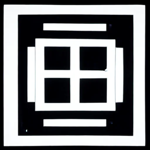 Prompt: minimal geometric cellular symbol by karl gerstner, black and white monochrome