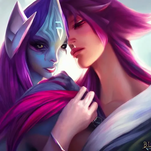 Prompt: league of legends, xayah and kai'sa, best friends, photorealism, portrait, cute, pretty