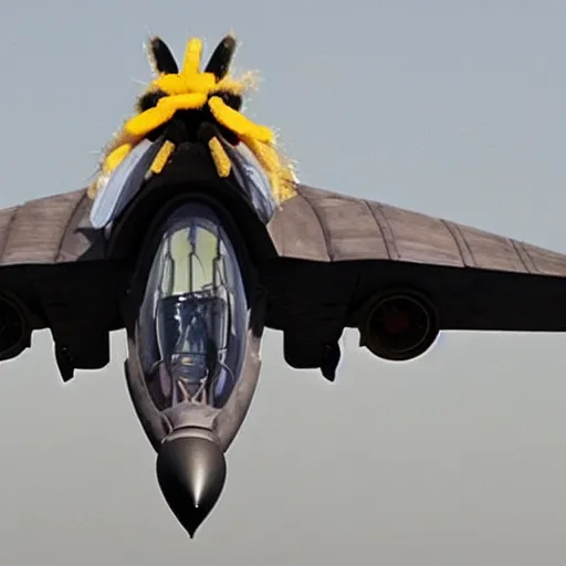 Prompt: a bee and fighter jet hybrid