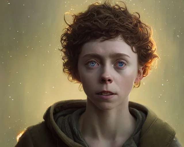 Image similar to highly detailed portrait of sophia lillis, in annihilation ( 2 0 1 8 ), stephen bliss, unreal engine, fantasy art by greg rutkowski, loish, rhads, ferdinand knab, makoto shinkai and lois van baarle, ilya kuvshinov, rossdraws, tom bagshaw, global illumination, radiant light, detailed and intricate environment