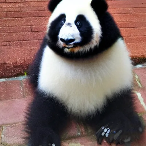 Image similar to the fluffiest featheriest parrot panda ever