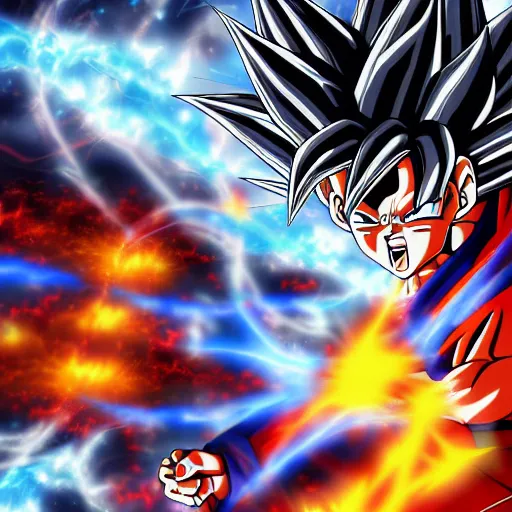 Image similar to goku demon kamehameha, trending on artstation, anime 4 k