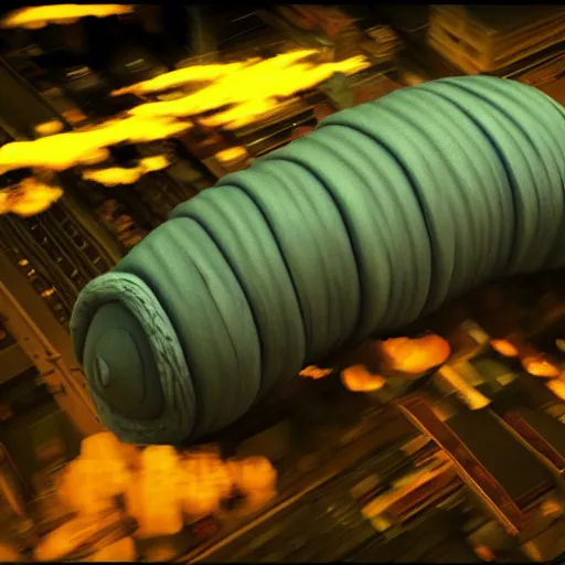 Image similar to colossal tardigrade, new york attack, golden hour, cinematic, action shot