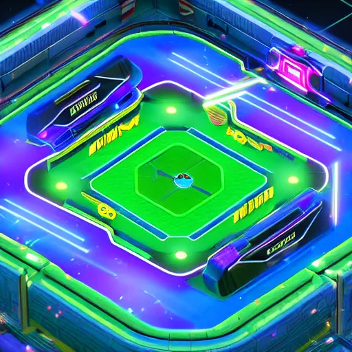 Image similar to futuristic neon arena isometric style by rocket league