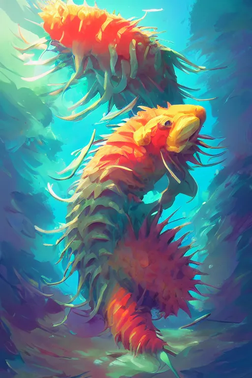 Image similar to creature animal sushi cristal very big eye roots cactus elemental flush of force nature micro world fluo fishscale, behance hd by jesper ejsing, by rhads, makoto shinkai and lois van baarle, ilya kuvshinov, rossdraws global illumination