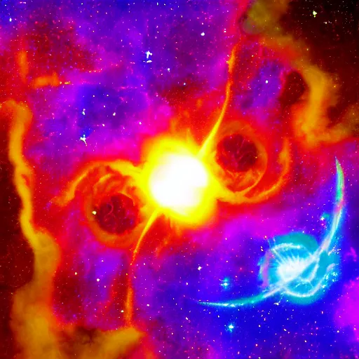 Prompt: vaporwave nebula explosion, two suns!!