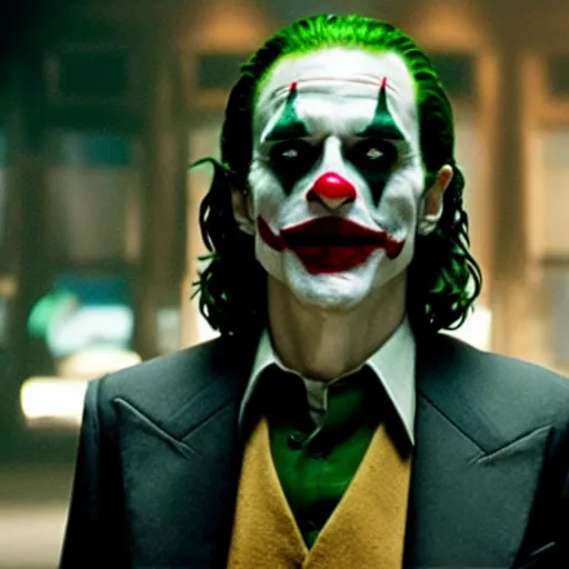 Prompt: film still of young Al Pacino as joker in the new Joker movie