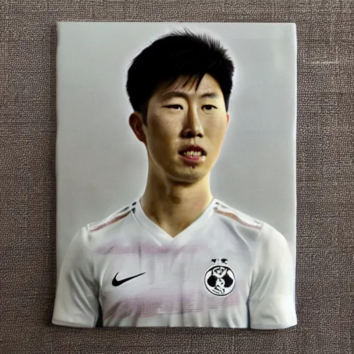 Image similar to portrait of son heung min in the style of dinotopia