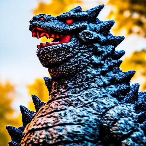 Prompt: dslr portrait still of godzilla, 8 k, 8 5 mm f 1. 4