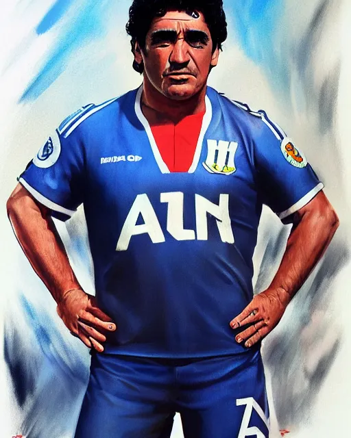 Image similar to cinematic portrait, smooth, diego armando maradona by peter andrew jones, by mark brooks, hd, hyper detailed, 4 k