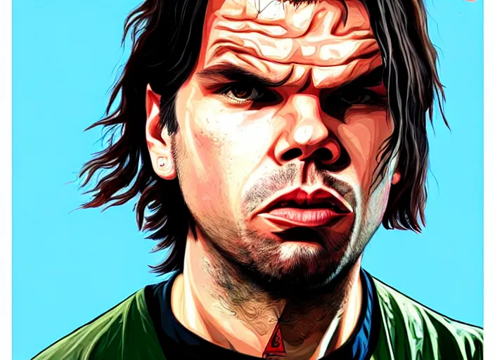 Image similar to Orelsan in a GTA V art by Stephen Bliss