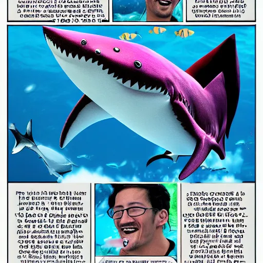 Prompt: markiplier as a shark