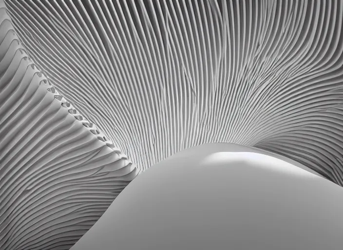 Prompt: designed by santiago calatrava ; highly detailed ultra sharp 3 d render villa interior cinematic composition of a smooth ceramic porcelain biomorphic magnolia stone nebula fluid fractal sci - fi surreal architecture