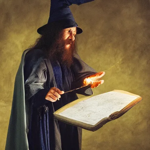 Prompt: a wizard casting a spell