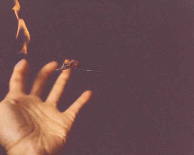 Image similar to a lomographic photo of woman hand with cigarette