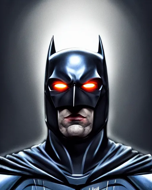 Image similar to portrait of sci - fi futuristic batman in the darkness, ultra realistic, epic, highly detailed, hd, sharp focus, cinematic lighting, realistic, photorealistic, vivid colors, dreary, morose, matt painting, digital art, non blurry, sharp, artstation, concept art, smooth, illustration