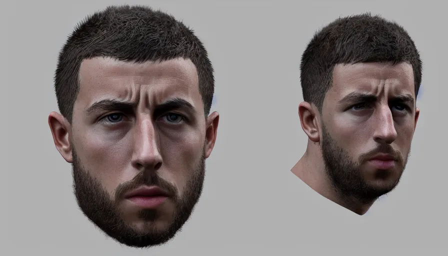 Image similar to hand paited bust of eden hazard, hyperdetailed, artstation, cgsociety, 8 k