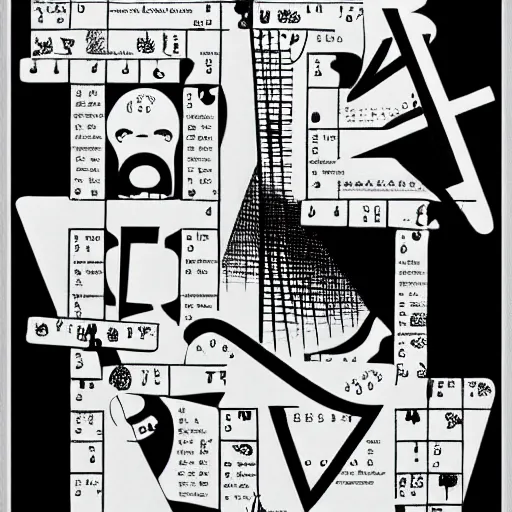 crossword puzzle painted by salvador dali black and Stable Diffusion