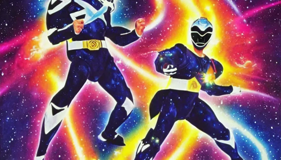 Image similar to Carl Sagan as Power Ranger, art by Noriyoshi Ohrai and Lisa Frank