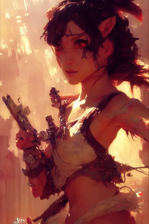 Prompt: nyanners portrait dnd, painting by gaston bussiere, craig mullins, greg rutkowski, yoji shinkawa