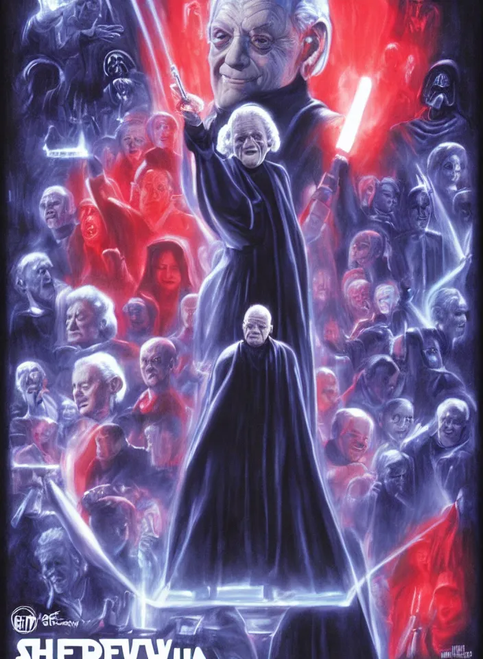 Image similar to sheev palpatine the musical movie poster by drew struzan