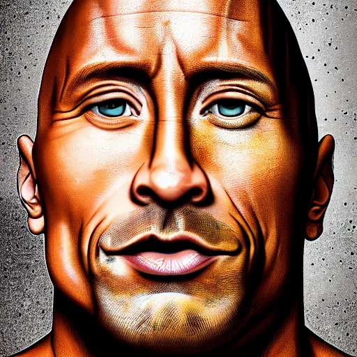 Image similar to a portrait dwayne johnson covered in slime as he waked up in the morning, digital photography, highly detailed