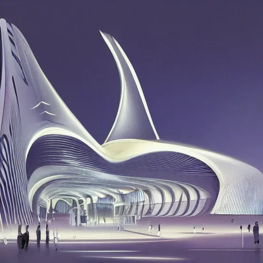 Prompt: futuristic makkah by zaha hadid drawn by Ernst Haekl