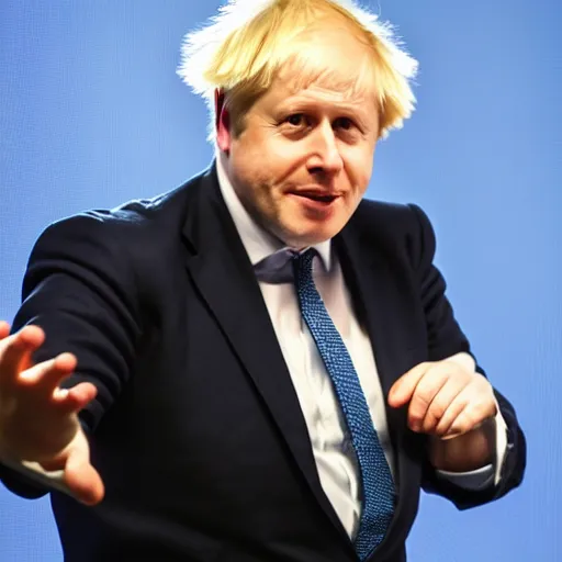 Prompt: Photo of Boris Johnson running