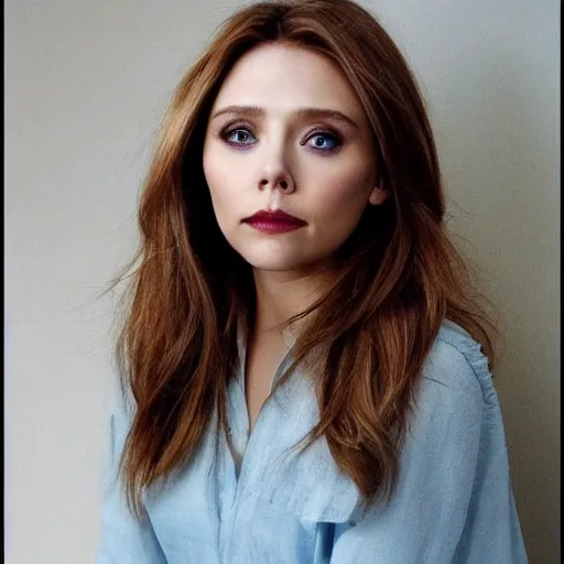 Image similar to elizabeth olsen mixed with scarlett johansson