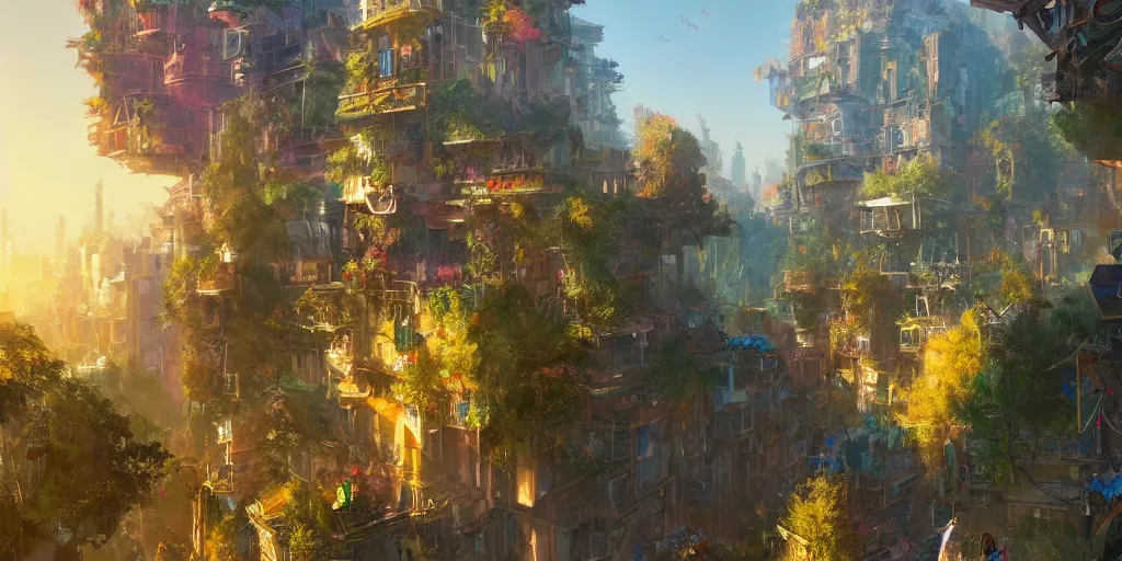 Solarpunk- Welcome to the club  Fantasy landscape, City painting