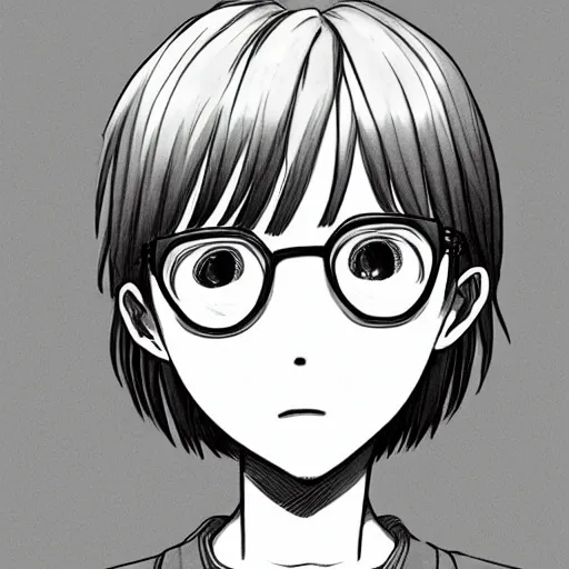 Image similar to a portait of a boy from inio asano manga good night pun pun, detailed