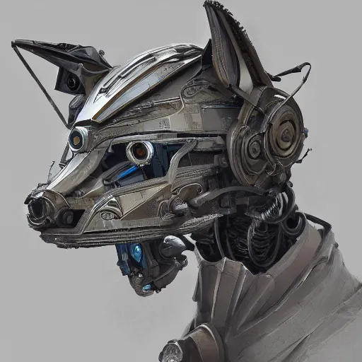 Prompt: a robotic fox by viktor antonov, mechanic, dishonored, concept art, intricate, detailed, dramatic, artstation