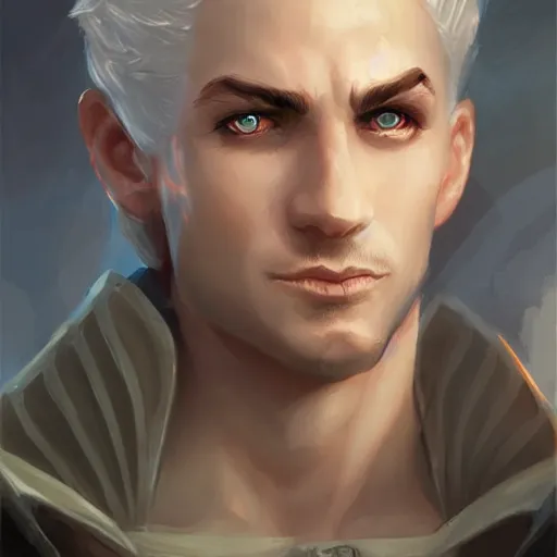 Prompt: plucky charming white male rogue, naval background, fantasy, D&D 5e, 5th edition, portrait, piercing stare, highly detailed, digital painting, HD, artstation, concept art, matte, sharp focus, illustration, art by artgerm and greg rutkowski