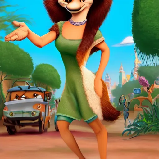 Image similar to princes jasmine as a zootopia character