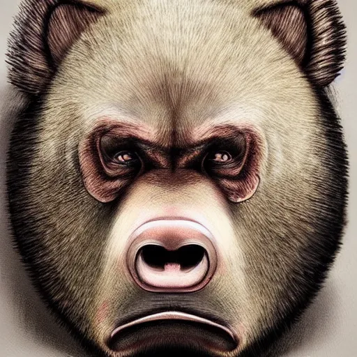 Image similar to Manbearpig is half man half bear half pig I'm super cereal beautiful stunning portrait by fenghua zhong