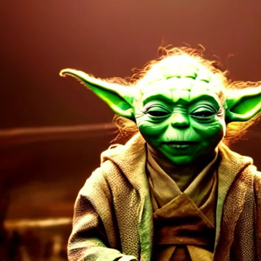 Prompt: stunning awe inspiring ( johnny depp ) as yoda, movie still 8 k hdr atmospheric lighting