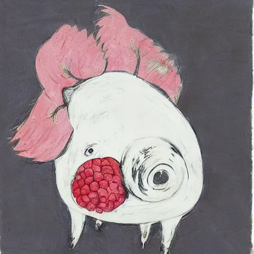 Image similar to “pig paintings and pig sculptures in a pig art gallery, pork, ikebana white flowers, white wax dripping, squashed raspberry stains, charcoal on paper, by munch and Dali”